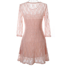 Women Casual Dresses O-Neck 3 Colors Plus Size XL Half Sleeve Skater Lace Dress Without Belt Women's Clothing TIML66 TIML66