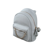 PU Leather Backpack Women Backbag Chain Zipper Pocket Large Capacity Casual Bag Light GreyBlackPink TIML66 TIML66