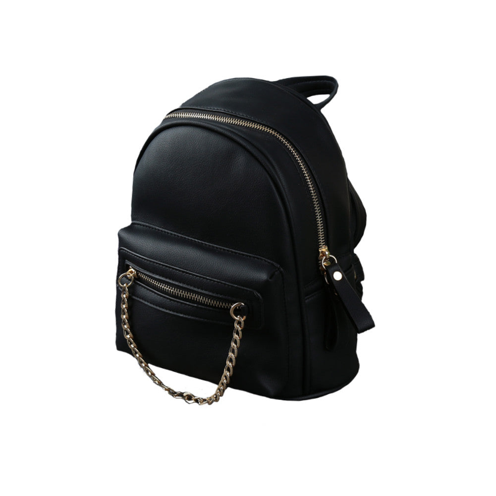 PU Leather Backpack Women Backbag Chain Zipper Pocket Large Capacity Casual Bag Light GreyBlackPink TIML66 TIML66