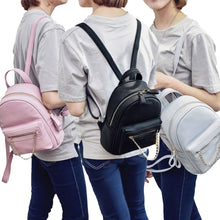 PU Leather Backpack Women Backbag Chain Zipper Pocket Large Capacity Casual Bag Light GreyBlackPink TIML66 TIML66