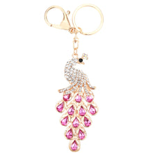 peafowl pendant key ringcolorful rhinestone keychain couple key chain price TIML66