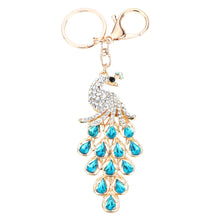 peafowl pendant key ringcolorful rhinestone keychain couple key chain price TIML66