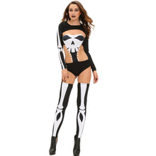 Scary Halloween Costumes Three Pieces Set Human Skeleton Backless Cosplay Squelette Costume Cut Out Skull Clothing TIML66 TIML66