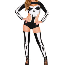 Scary Halloween Costumes Three Pieces Set Human Skeleton Backless Cosplay Squelette Costume Cut Out Skull Clothing TIML66 TIML66