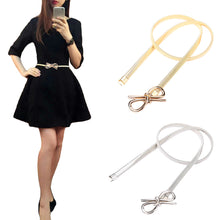 Women Belt Metal Bow Design Clasp Front Stretch Elastic Waist Dress Belt Strap Waistband Waist Belt Skinny Elastic Ceinture TIML66 TIML66