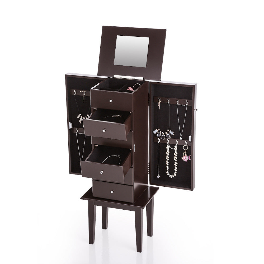 Jewelry Organizer Bracelet Earring Holder Display Home Jewelry Packaging Storage Cabinet Flip-top Mirrored Bijoux Boxes TIML66 TIML66