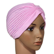 indian cap pleated headwrap turban stretchy band hats for women cloche chemo hijab beanies TIML66