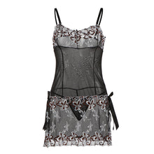 Intimates Sexy Lace Lingerie Set Embroidered Flowers Sexy Underwear Nuisette Babydoll Black Sexy Nightwear Women Lace Dress TIML66 TIML66