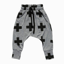 Kids Baby Unisex Cotton Cross Pattern Bottoms Harem Pants Boys Girls Punk Rock Trousers 2-6Years TIML66