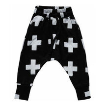 Kids Baby Unisex Cotton Cross Pattern Bottoms Harem Pants Boys Girls Punk Rock Trousers 2-6Years TIML66