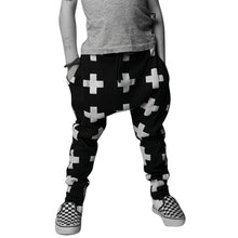 Kids Baby Unisex Cotton Cross Pattern Bottoms Harem Pants Boys Girls Punk Rock Trousers 2-6Years TIML66
