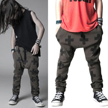 Kids Baby Unisex Cotton Cross Pattern Bottoms Harem Pants Boys Girls Punk Rock Trousers 2-6Years TIML66