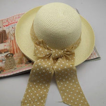 korea women big bowknot straw hat travel panama cap beach hat fedora uv hats TIML66