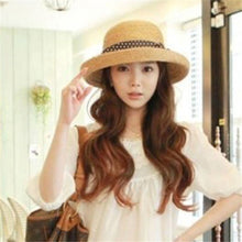 korea women big bowknot straw hat travel panama cap beach hat fedora uv hats TIML66