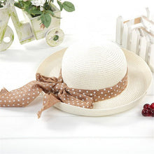 korea women big bowknot straw hat travel panama cap beach hat fedora uv hats TIML66