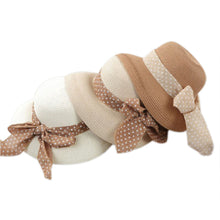 korea women big bowknot straw hat travel panama cap beach hat fedora uv hats TIML66