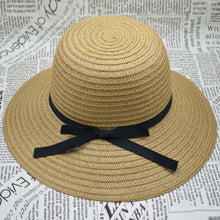 Korea Women Bowknot Large Brim Straw UA Protection Dome Hat Panama Cap Beach Hat TIML66