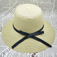 Korea Women Bowknot Large Brim Straw UA Protection Dome Hat Panama Cap Beach Hat TIML66