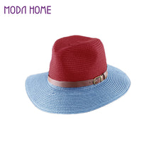 korean fedora hat leather beltcolor block panama hat beach sun straw hat unisex 3 stylecolorchapeu feminino TIML66