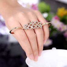 korean rings double refers opening ring crystal flower ring TIML66