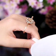 korean rings double refers opening ring crystal flower ring TIML66