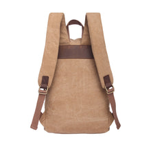 Korean Women Canvas Backpack Leather Drawstring Closure Mochila Escolar Hasp Pockets Large Travel Bag KhakiDark Grey TIML66 TIML66