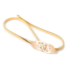 Korean Women GoldSilver Elastic Waist Bel Metal Chain Rose Buckle Sash Elegant Waistband Dress Accessory Ceinture  TIML66 TIML66