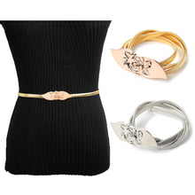 Korean Women GoldSilver Elastic Waist Bel Metal Chain Rose Buckle Sash Elegant Waistband Dress Accessory Ceinture  TIML66 TIML66