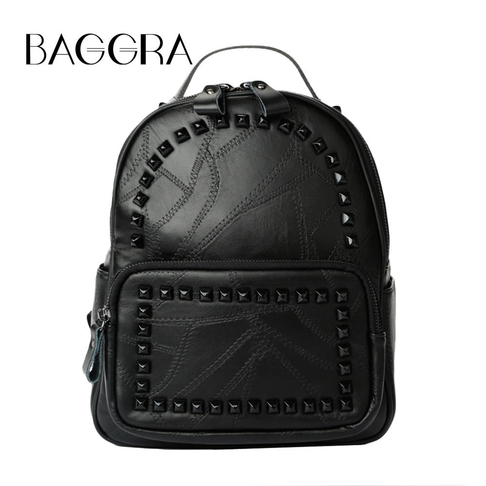 Korean Women PU Leather Backpack Rivet Preppy School Bags For Teenage Girls Vintage Rugzak Ladies Bag Mochila Feminina TIML66 TIML66