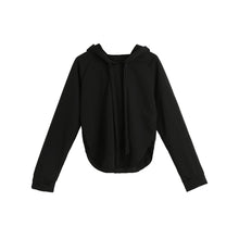 Korean Women Short Hoodies Curve Hem Raglan Sleeves Tracksuit Long Drawstring Casual Pullover Lady Crop Top Sudaderas Mujer  TIML66 TIML66