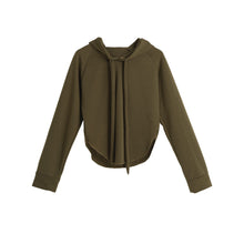 Korean Women Short Hoodies Curve Hem Raglan Sleeves Tracksuit Long Drawstring Casual Pullover Lady Crop Top Sudaderas Mujer  TIML66 TIML66