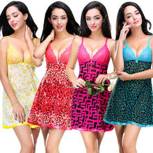 Lingerie Sexy Babydoll Dress Women Nightwear Leopard Print Sheer Mesh Spaghetti Strap Backless Lace Sleepwear Nightgown G-String TIML66 TIML66