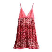 Lingerie Sexy Babydoll Dress Women Nightwear Leopard Print Sheer Mesh Spaghetti Strap Backless Lace Sleepwear Nightgown G-String TIML66 TIML66