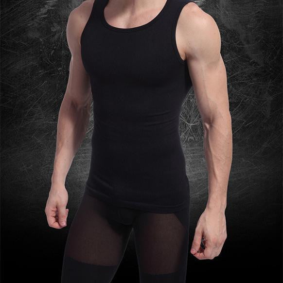 Men Muscle Fitted Body Shaper Boy Tight Stretch Vest Shirt Shapewear Casual Slimming UnderwearJFY66