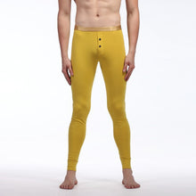 Men Soft Long Johns Warm Thermal Underwear Pants Gold Edge Cotton Buttons S-XL TIML66