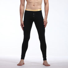 Men Soft Long Johns Warm Thermal Underwear Pants Gold Edge Cotton Buttons S-XL TIML66