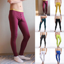 Men Soft Long Johns Warm Thermal Underwear Pants Gold Edge Cotton Buttons S-XL TIML66