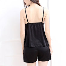 sexy black satin sleepwear women lace nightwear backless lingerie night short sets ladies nightgown plus size nighty TIML66