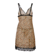 Moobody Women Sexy Leopard Print Thongs Dress Nighty Sleepwear Nightwear With G-string Ensemble Lingerie Nightgown Big Size XXL TIML66 TIML66
