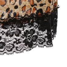 Moobody Women Sexy Leopard Print Thongs Dress Nighty Sleepwear Nightwear With G-string Ensemble Lingerie Nightgown Big Size XXL TIML66 TIML66