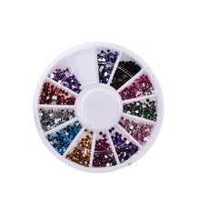 nail art rhinestones decoration 3d wheel multi color glitter gems design stone round bling crystal sticker nail tools TIML66