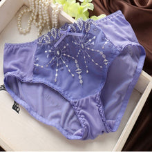 New Fashion Transparent Sexy Bra and Panty Set Plus size Women Lace Ultra-thin Blue Underwear Sets 32-38B TIML66