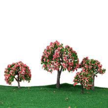 4pcs plastic trees model white and pink flower trees model train layout garden scenery diorama miniature model toys TIML66