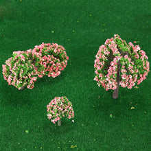4Pcs Plastic Trees Model White and Pink Flower Trees Model Train Layout Garden Scenery Diorama Miniature Model Toys TIML66 TIML66