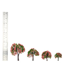 4Pcs Plastic Trees Model White and Pink Flower Trees Model Train Layout Garden Scenery Diorama Miniature Model Toys TIML66 TIML66