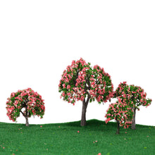 4Pcs Plastic Trees Model White and Pink Flower Trees Model Train Layout Garden Scenery Diorama Miniature Model Toys TIML66 TIML66