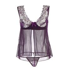 Embroidery Women Sexy Sleepwear Lace Lingerie Deep V-Neck Perspective Underwear G-String Set Temptation Nuisette TIML66 TIML66