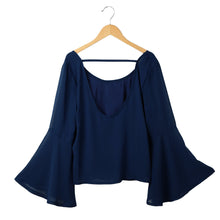 Women Shirt Retro O-Neck Long Flare Sleeve Blouses Women Chiffon Tops Ladies Casual Sexy Tee Shirt Blusas TIML66 TIML66