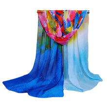 women scarf floral print long thin shawl vintage pashmina women wrap chiffon scarves TIML66