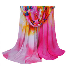 women scarf floral print long thin shawl vintage pashmina women wrap chiffon scarves TIML66